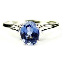 SR058, Created Blue Sapphire, 925 Sterling Silver Ring