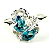 Sterling Silver Ladies Ring, Paraiba Topaz, SR016