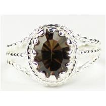 Smoky Quartz, 925 Sterling Silver Ring, SR070