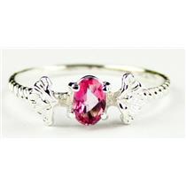 SR192, Pure Pink Topaz, 925 Sterling Silver Ring