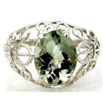 SR162, Green Amethyst, 925 Sterling Silver Ring
