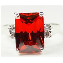 SR201, Padparadsha CZ, 925 Sterling Silver Ring