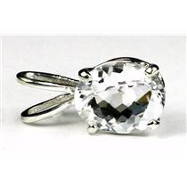 925 Sterling Silver Pendant, Silver Topaz,  SP002
