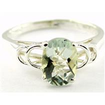 SR300, Green Amethyst, 925 Sterling Silver Ring