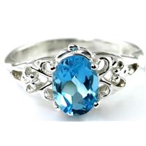 SR302, Swiss Blue Topaz 925 Sterling Silver Ring