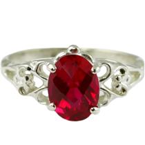 SR302, Created Ruby, 925 Sterling Silver Ring
