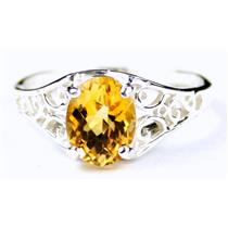 SR305, Citrine, 925 Sterling Silver Ring