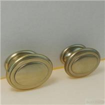 Oval Cabinet Knob Drawer Pull Satin Brass Finish - Cabinet Furniture Handle