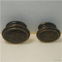 Oval Cabinet Knob Drawer Pull Metal Antiqued Brushed Brass Finish Furniture