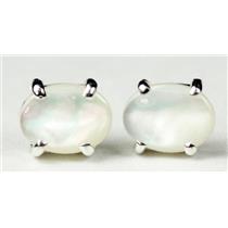 925 Sterling Silver Post Earrings, Mother of Pearl, SE002C