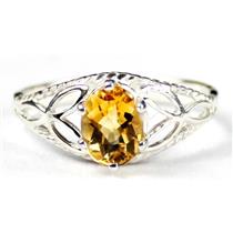 SR137, Citrine, 925 Sterling Silver Ring
