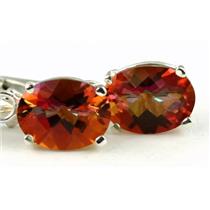 925 Sterling Silver Leverback Earrings, Twilight Fire Topaz, SE007