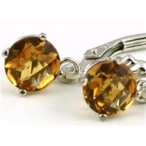 925 Sterling Silver Leverback Earrings, Citrine, SE017