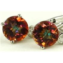 925 Sterling Silver Leverback Earrings, Twilight Fire Topaz, SE017