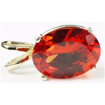 P006, Padparadsha CZ 14K Gold Pendant