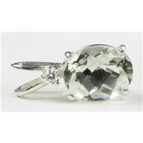 925 Sterling Silver Pendant, Green Amethyst, SP020