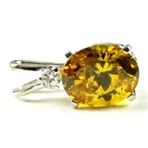 925 Sterling Silver Pendant, Golden Yellow CZ, SP020