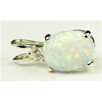 925 Sterling Silver Pendant, Created White Opal, SP020