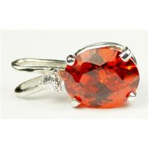 925 Sterling Silver Pendant, Created Padparadscha Sapphire, SP020