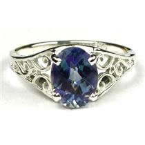 Sterling Silver Ladies Ring, Neptune Garden Topaz, SR005