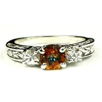 925 Sterling Silver Engagement Ring, Twilight Fire Topaz w/ Accents, SR254