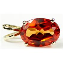 P004, Padparadsha CZ 14k Gold Pendant