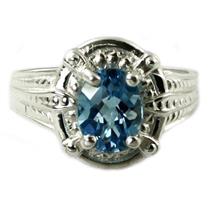 SR284, Swiss Blue Topaz, 925 Sterling Silver Ring