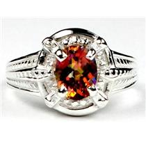 SR284, Twilight Fire Topaz, 925 Sterling Silver Ring