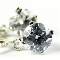 925 Sterling Silver Leverback Earrings, Cubic Zirconia, SE017