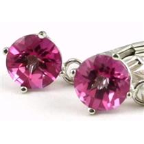925 Sterling Silver Leverback Earrings, Pure Pink Topaz, SE017