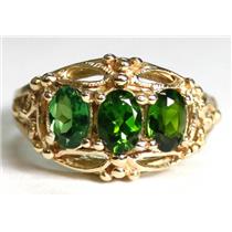 10K, 14K or 18K Gold Ladies Ring, Tsavorite Garnet, R163