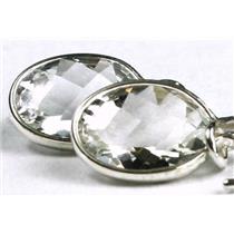 925 Sterling Silver Threader Earrings, Silver Topaz, SE005