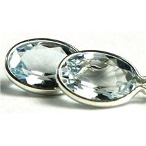 925 Sterling Silver Threader Earrings, Aquamarine, SE005