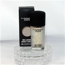 MAC Nail Lacquer Polish Silver Dew ( white gold Multi Pearl Glitter ) Boxed