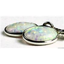 925 Sterling Silver Threader Earrings, Created White Opal, SE005