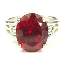 SR139, Created Ruby, 925 Sterling Silver Ring