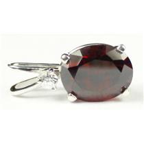 925 Sterling Silver Pendant, Garnet CZ, SP020
