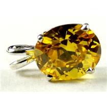 925 Sterling Silver Pendant, Golden Yellow CZ, SP040