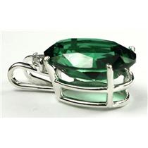 925 Sterling Silver Pendant, Created Emerald Spinel, SP085