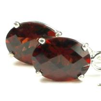 925 Sterling Silver Threader Earrings, Mozambique Garnet, SE003