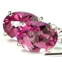 925 Sterling Silver Threader Earrings, Pure Pink Topaz, SE003
