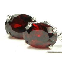 925 Sterling Silver Threader Earrings, Garnet CZ, SE003