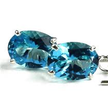 925 Sterling Silver Threader Earrings, Paraiba Topaz, SE003