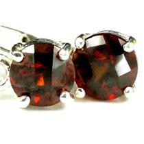 925 Sterling Silver Leverback Earrings, Mozambique Garnet, SE017