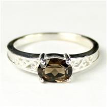 SR362, Smoky Quartz, 925 Sterling Silver Ladies Ring