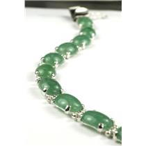 SB003C, Green Aventurine, 925 Sterling Silver Bracelet