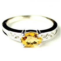 SR362, Citrine, 925 Sterling Silver Ladies Ring