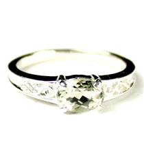 SR362, Green Amethyst (Prasiolite), 925 Sterling Silver Ladies Ring