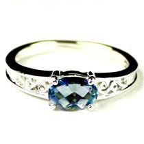SR362, Neptune Garden Topaz, 925 Sterling Silver Ladies Ring