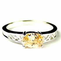 SR362, Champagne CZ, 925 Sterling Silver Ladies Ring